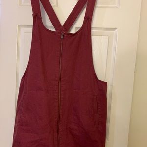 *PLUS SIZE* SIZE 3X MAROON OVERALL DRESS ZIP UP